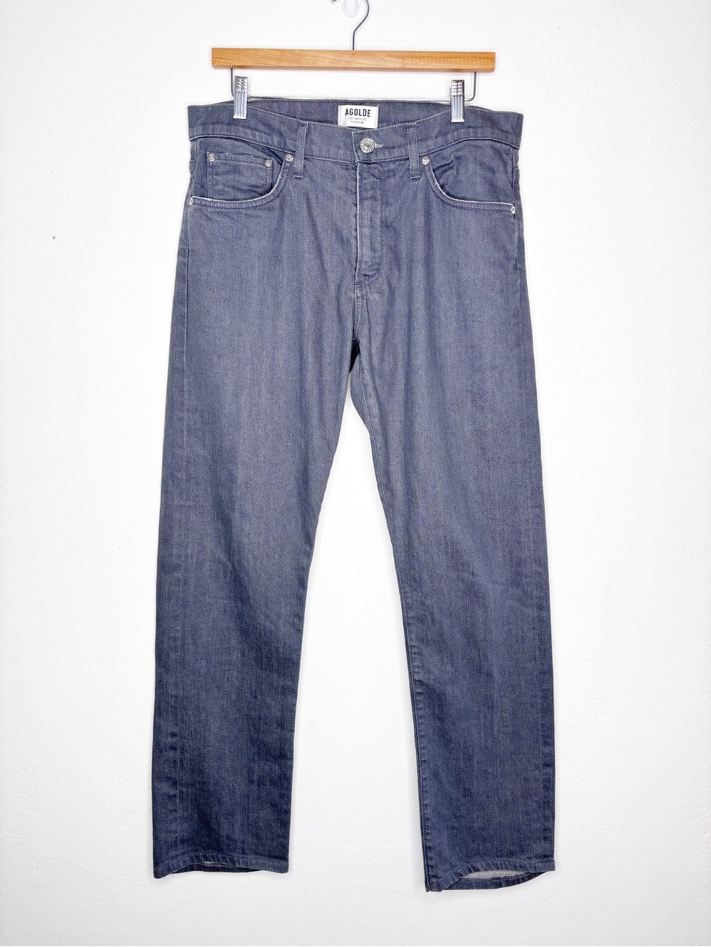AGOLDE Grey Slim Straight Denim Jeans Size 34